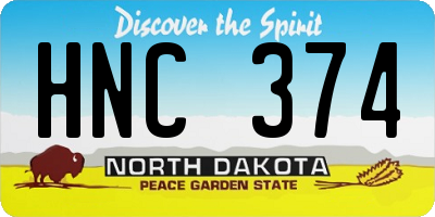 ND license plate HNC374