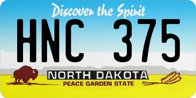 ND license plate HNC375