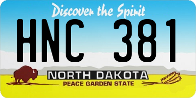 ND license plate HNC381