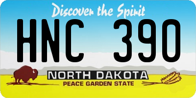 ND license plate HNC390