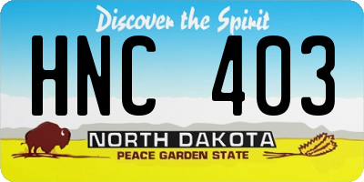 ND license plate HNC403