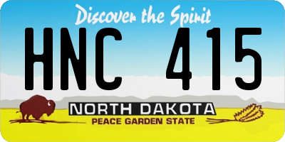 ND license plate HNC415