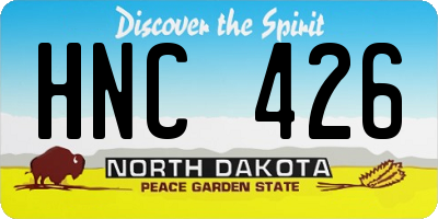 ND license plate HNC426