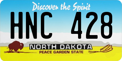 ND license plate HNC428