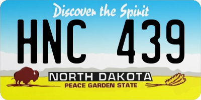 ND license plate HNC439