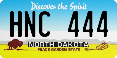 ND license plate HNC444