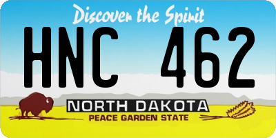 ND license plate HNC462