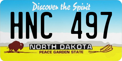 ND license plate HNC497