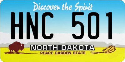 ND license plate HNC501