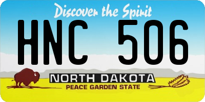 ND license plate HNC506