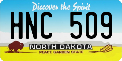 ND license plate HNC509