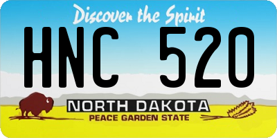 ND license plate HNC520