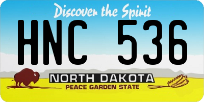 ND license plate HNC536
