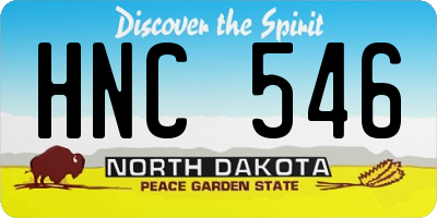 ND license plate HNC546