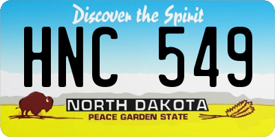 ND license plate HNC549