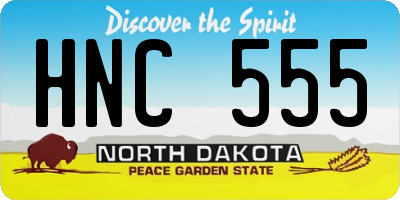 ND license plate HNC555