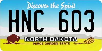ND license plate HNC603