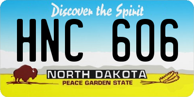 ND license plate HNC606