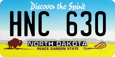 ND license plate HNC630