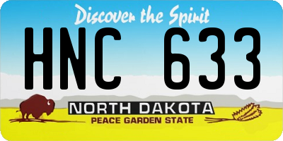 ND license plate HNC633