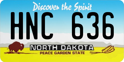 ND license plate HNC636