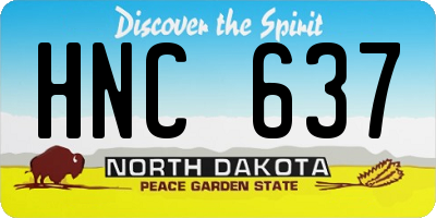 ND license plate HNC637