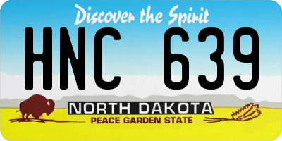ND license plate HNC639