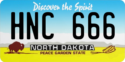 ND license plate HNC666