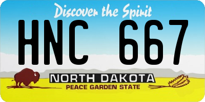 ND license plate HNC667