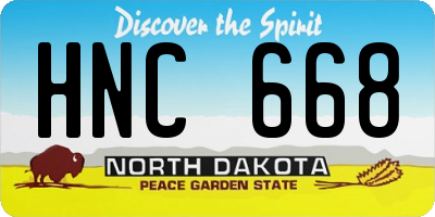 ND license plate HNC668