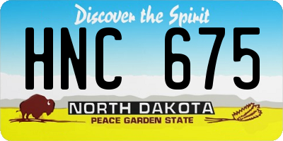 ND license plate HNC675