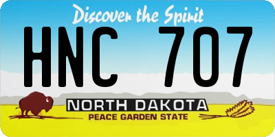 ND license plate HNC707