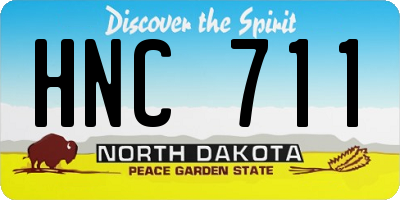 ND license plate HNC711