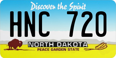 ND license plate HNC720