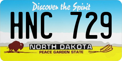 ND license plate HNC729