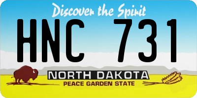 ND license plate HNC731