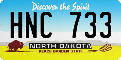 ND license plate HNC733