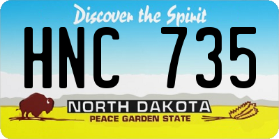 ND license plate HNC735