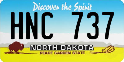 ND license plate HNC737