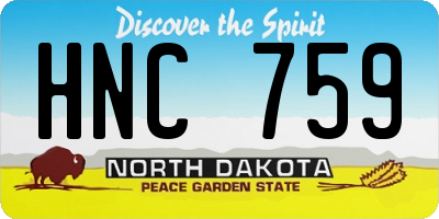 ND license plate HNC759