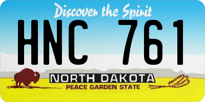 ND license plate HNC761