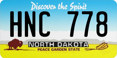 ND license plate HNC778