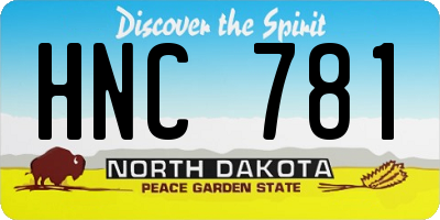 ND license plate HNC781