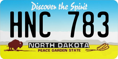 ND license plate HNC783