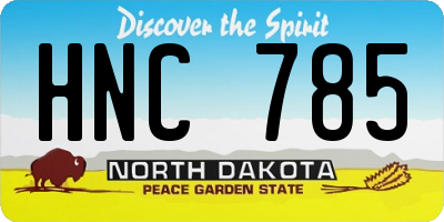 ND license plate HNC785
