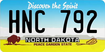 ND license plate HNC792