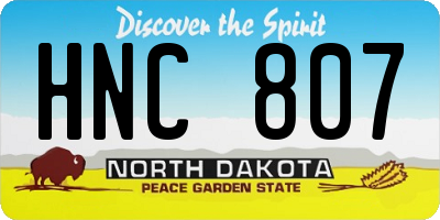 ND license plate HNC807