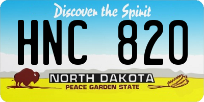 ND license plate HNC820