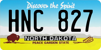 ND license plate HNC827