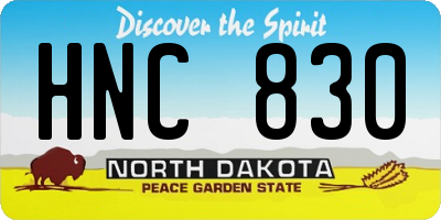 ND license plate HNC830